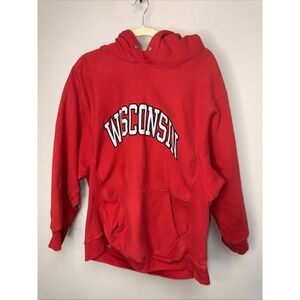 University of WISCONSIN BADGERS Red Hoodie Sweatshirt Steve & Barry's XL Heavy